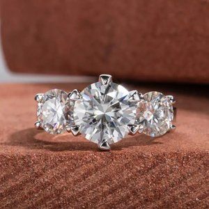 Certified 5ct. t.w. Diamond Three-stone Brilliant Cut Engagement Ring